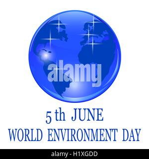 Blaue Planet stilisierte glänzende Kugel Stock Vektor