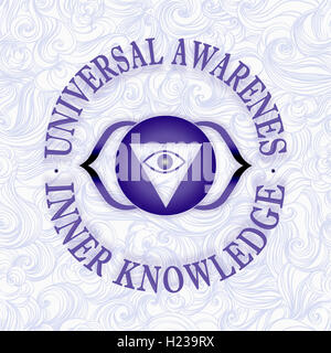 Symbol für das dritte Auge (Ajna) Chakra. Ajna ist Bewusstsein, Intuition, Verständnis, Einsicht, Erkenntnis. Stockfoto
