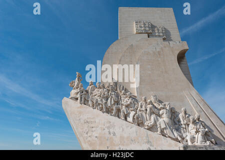 Padrão dos Descobrimentos, das Denkmal der Entdeckungen, Nahaufnahme, Belém, Lissabon, Portugal Stockfoto