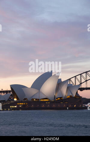 Sonnenuntergang über der Sydney Opera House von Frau Macquaries Point Sydney Australien Stockfoto