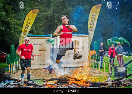 Bear Grylls Survival Rennen, Tatton Park, Knutsford, UK.  24. September 2016. Wettbewerber beteiligte sich an der BG-Outdoor-Festival für die aufregendsten Großbritanniens und aktionsreichen Tag Cheshires inmitten atemberaubender Tatton Park, mit über 2.000 Hektar großen Wildpark, Meres und Wald. Vollgepackt mit Aktivitäten, Herausforderungen, fantastische Preise, live Musik, Gourmet-Essen Pop-ups & lizenzierten Bars. Es war etwas für die ganze Familie mit Bungee-Sprung, Segway Track, Parajet fliegenden zeigt, Feuer, Beleuchtung, Luftgewehrschießen & mehr. Bildnachweis: Cernan Elias/Alamy Live-Nachrichten Stockfoto