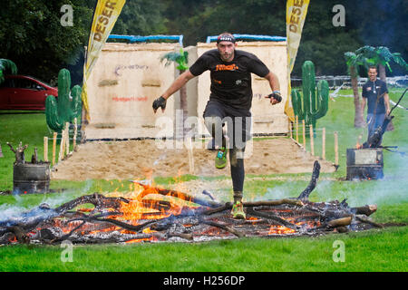 Bear Grylls Survival Rennen, Tatton Park, Knutsford, UK.  24. September 2016. Wettbewerber beteiligte sich an der BG-Outdoor-Festival für die aufregendsten Großbritanniens und aktionsreichen Tag Cheshires inmitten atemberaubender Tatton Park, mit über 2.000 Hektar großen Wildpark, Meres und Wald. Vollgepackt mit Aktivitäten, Herausforderungen, fantastische Preise, live Musik, Gourmet-Essen Pop-ups & lizenzierten Bars. Es war etwas für die ganze Familie mit Bungee-Sprung, Segway Track, Parajet fliegenden zeigt, Feuer, Beleuchtung, Luftgewehrschießen & mehr. Bildnachweis: Cernan Elias/Alamy Live-Nachrichten Stockfoto