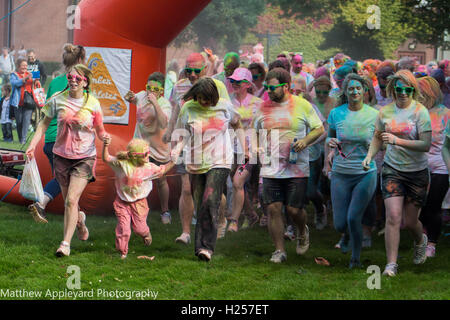 Hull, Großbritannien. 25. September 2016. Dove house Colour run, Kredit: Matthew appleyard/alamy leben Nachrichten Stockfoto