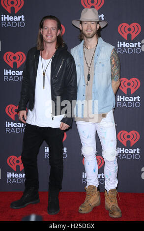 Las Vegas, NV, USA. 24. Sep, 2016.  Florida Georgia Line. 2016 iHeart Music Festival Foto Funkraum bei T-Mobile Arena, Tag2. Bildnachweis: MJT/AdMedia Credit: Mjt/AdMedia/ZUMA Draht/Alamy Live-Nachrichten Stockfoto