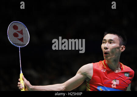 Tokyo Metropolitan Gymnasium, Tokio, Japan. 25. September 2016. Lee Chong Wei (MAS), 25. September 2016 - Badminton: Yonex Open Japan 2016 Herren Einzel Finale am Tokyo Metropolitan Gymnasium, Tokio, Japan. © Yusuke Nakanishi/AFLO SPORT/Alamy Live-Nachrichten Stockfoto