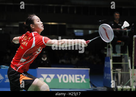 Tokyo Metropolitan Gymnasium, Tokio, Japan. 25. September 2016. Sun Yu (CHN), 25. September 2016 - Badminton: Yonex Open Japan 2016 Damen Einzel Finale am Tokyo Metropolitan Gymnasium, Tokio, Japan. © Yusuke Nakanishi/AFLO SPORT/Alamy Live-Nachrichten Stockfoto