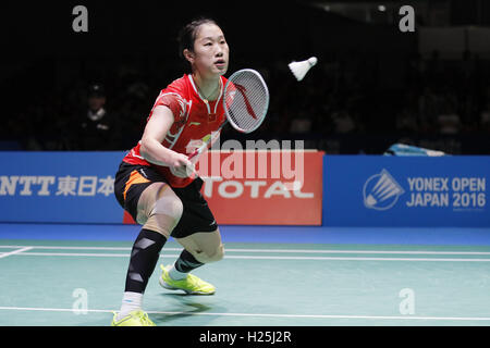 Tokyo Metropolitan Gymnasium, Tokio, Japan. 25. September 2016. Sun Yu (CHN), 25. September 2016 - Badminton: Yonex Open Japan 2016 Damen Einzel Finale am Tokyo Metropolitan Gymnasium, Tokio, Japan. © Yusuke Nakanishi/AFLO SPORT/Alamy Live-Nachrichten Stockfoto