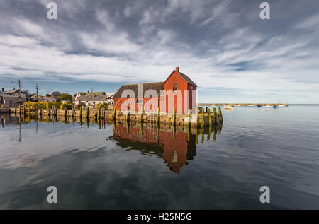 Motiv Nr. 1 in Rockport MA ist angeblich die bemalten und skizzierte Gebäude in den USA. Stockfoto