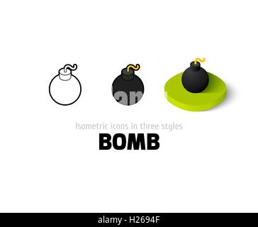 Bombe-Symbol im anderen Stil Stock Vektor