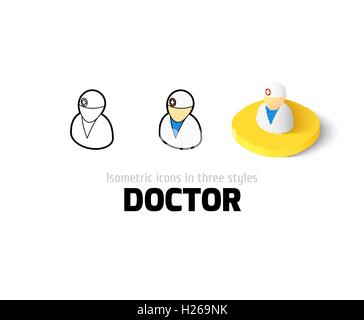 Arzt-Symbol im anderen Stil Stock Vektor