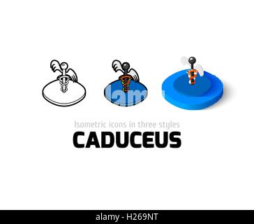 Caduceus-Symbol im anderen Stil Stock Vektor