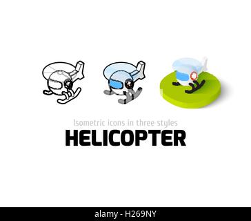 Hubschrauber-Symbol im anderen Stil Stock Vektor