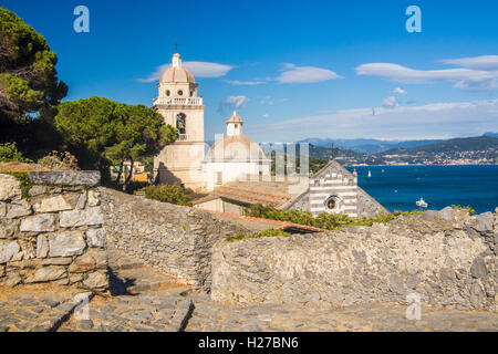 Kirche von San Lorenzo in Portovenere, La Spezia Provinz, Ligurien, Italien Stockfoto