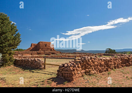 Pecos (New Mexico) die spanische Kirche am Pecos National Historical Park. Stockfoto