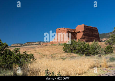 Pecos (New Mexico) die spanische Kirche am Pecos National Historical Park. Stockfoto