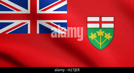 Ontarian Provinz Flagge, patriotische Element und offizielles Symbol. Kanada-Banner. Flagge der kanadischen Provinz Ontario. Stockfoto