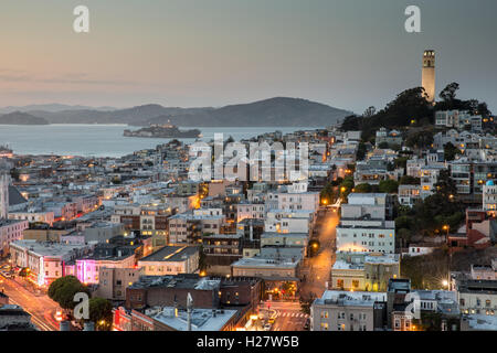 San Francisco in blau und Gold Stockfoto