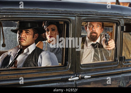 1920er Jahre Ära Gangster vorbeifahren Stockfoto
