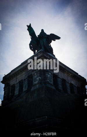 Reiterstandbild von Wilhelm i. deutsche Ecke Koblenz Mosel Rheinland-Pfalz Deutschland Stockfoto