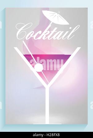 Einfache Cocktail Posterdesign Stock Vektor