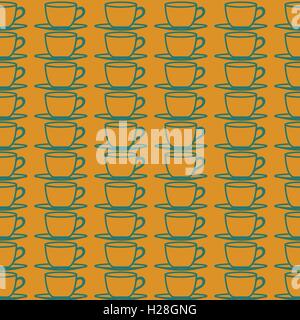 Nahtlose Vektormuster Teetassen Stock Vektor