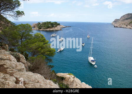 Cala San Miguel, Ibiza, Spanien Stockfoto