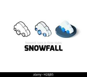Schneefall-Symbol im anderen Stil Stock Vektor