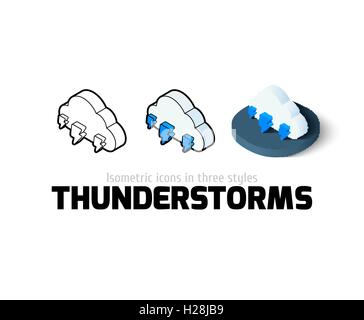 Gewitter-Symbol im anderen Stil Stock Vektor
