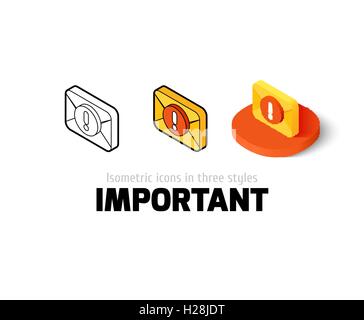 Wichtiges Symbol in verschiedenen Stil Stock Vektor
