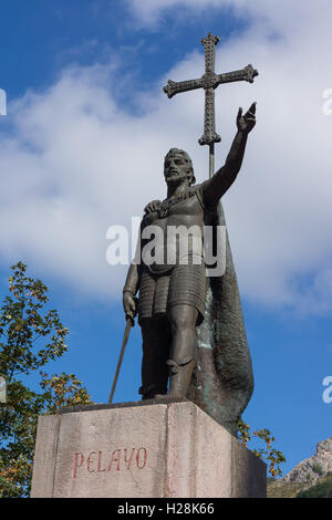 Pelayo Statue bei Covadonga, Asturien, Spanien Stockfoto