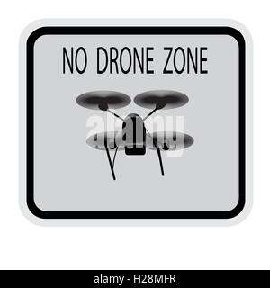 Bild-Drohne. Caption keine Drohne-Zone. Abbildung Stock Vektor