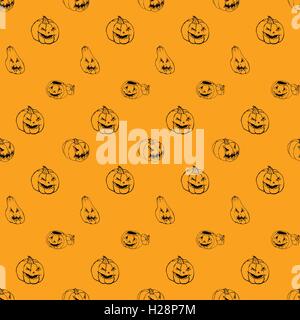 Halloween-Hintergrund mit Kürbissen Stock Vektor