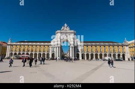 Arco da Vitoria am Praça do Comércio, Lissabon, Portugal Stockfoto