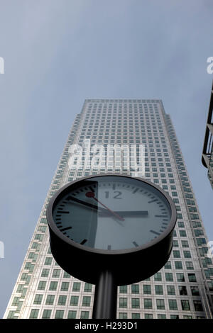 Canary Wharf Tower One Canada Square Canary Wharf London entworfen von César Pelli Associates Stockfoto