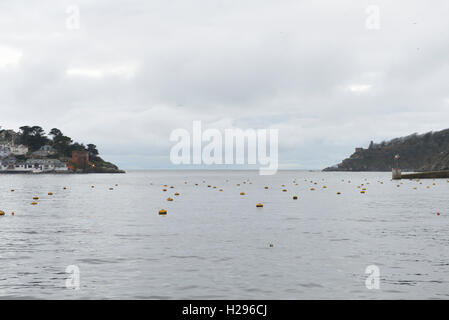 Fowey und Polruan Hafen Eingang Cornwall England UK Stockfoto