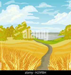 Wunderschöne Herbstlandschaft Stock Vektor