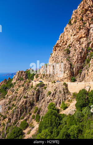 Calanques de Piana an der West Küste von Korsika Stockfoto