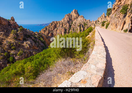 Calanques de Piana an der West Küste von Korsika Stockfoto