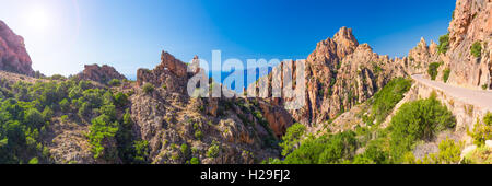 Calanques de Piana an der West Küste von Korsika Stockfoto