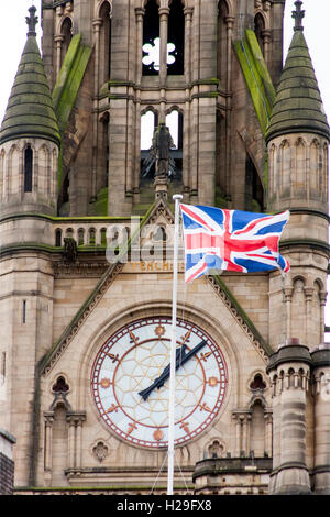 Union Jack-Flagge in Manchester Town Hall Stockfoto