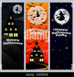 Einladung zu einer Halloweenparty. Vertikale banner Stock Vektor