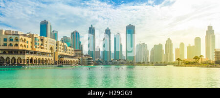 Panorama-Burj Khalifa-Bereich Stockfoto