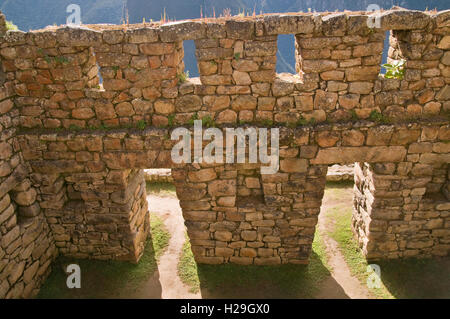 Machu Picchu, alten Steinmauern, Stock Bild Stockfoto