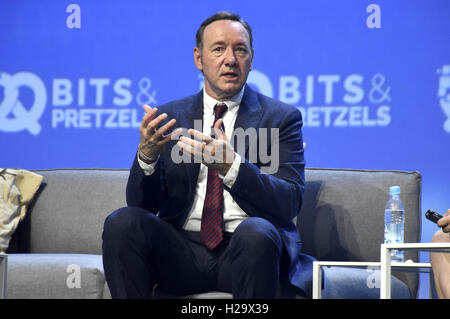 München, Deutschland. 25. September 2016. Kevin Spacey besucht Gründer-Festival "Bits und Brez ' n" 2016 im ICM International Congress Center am 25. September 2016 in München. | Verwendung Weltweit/Picture Alliance Credit: Dpa/Alamy Live-Nachrichten Stockfoto