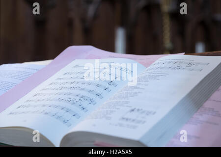 Isolierte Nahaufnahme des Gesangbuch Stockfoto