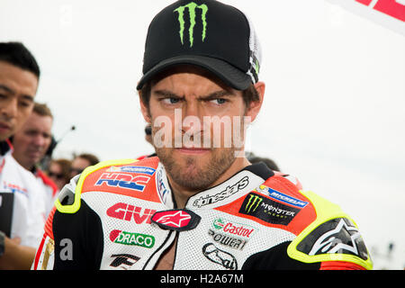 Alcañiz, Spanien. 25. September 2016. #35 Cal Crutchlow (GBR) LCR Honda. Movistar Grand Prix von Aragon der Moto GP. Rennstrecke Motorland, Alcañiz. Tag des Rennens. Bildnachweis: Jose Breton/Pacific Press/Alamy Live-Nachrichten Stockfoto