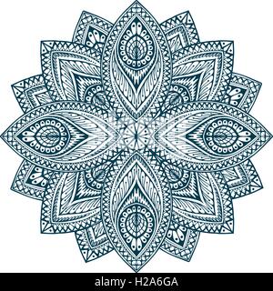 Mandala. Dekorative ethnischen Blumenmuster. Schöne Blume Form orientalischer Linie Vektor Stock Vektor