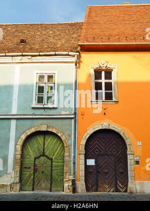 bunte Häuser in buda Stockfoto