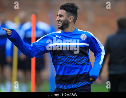 Leicester City Riyad Mahrez während einer Trainingseinheit auf Belvoir fahren Trainingsgelände, Leicester. Stockfoto