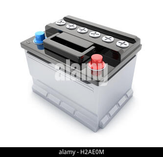 Batterie Auto auf weißem Hintergrund (in 3D-Rendering getan) Stockfoto